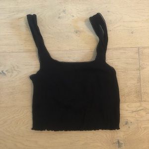 FOREVER 21 black ribbed tank crop top